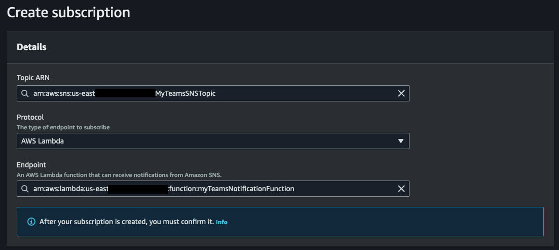 Add Lambda as Subscriber to SNS Topic